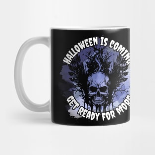 Halloween skull on a background of a colored spot on a black background Mug